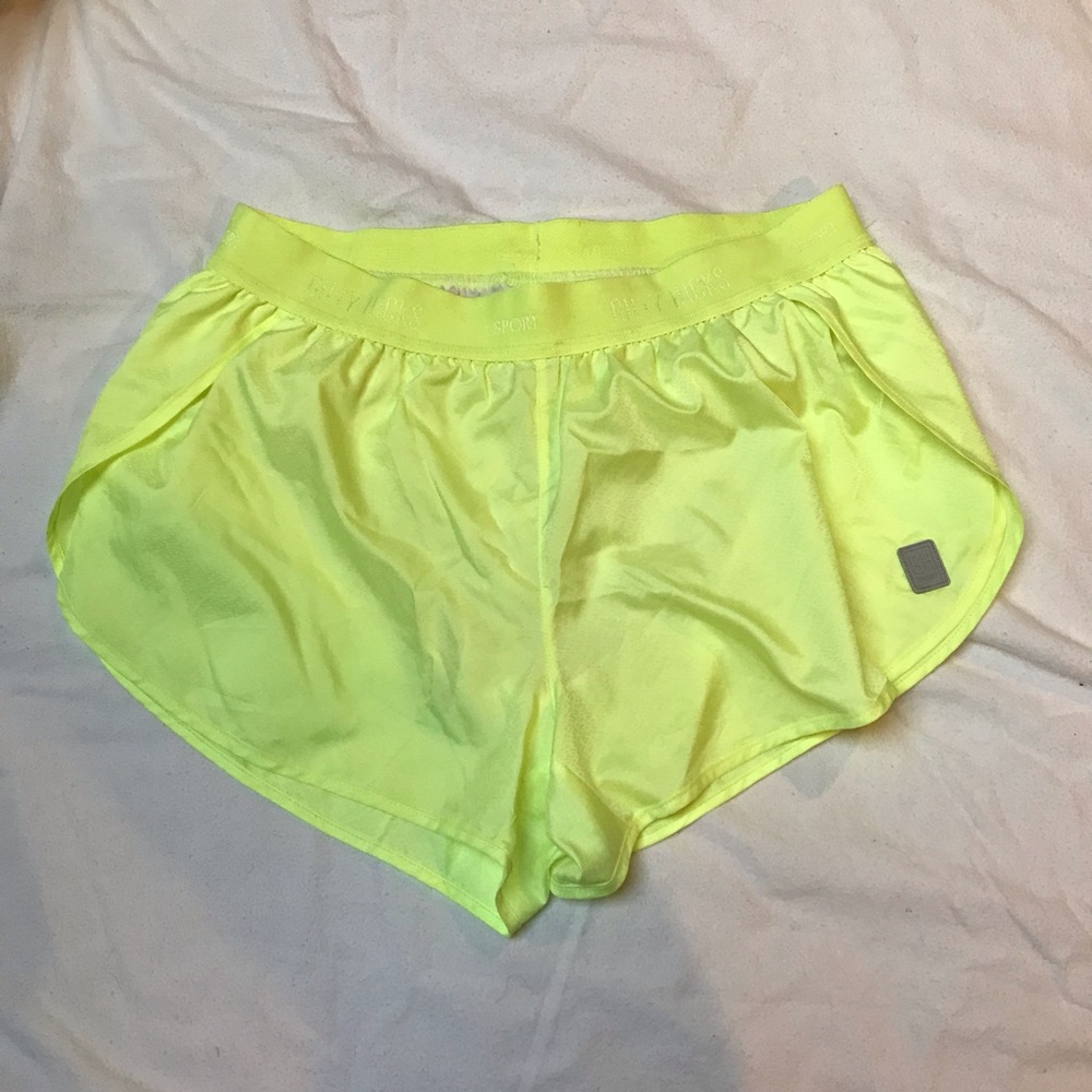 Gilly Hicks Neon Yellow Athletic Running Shorts, size Medium